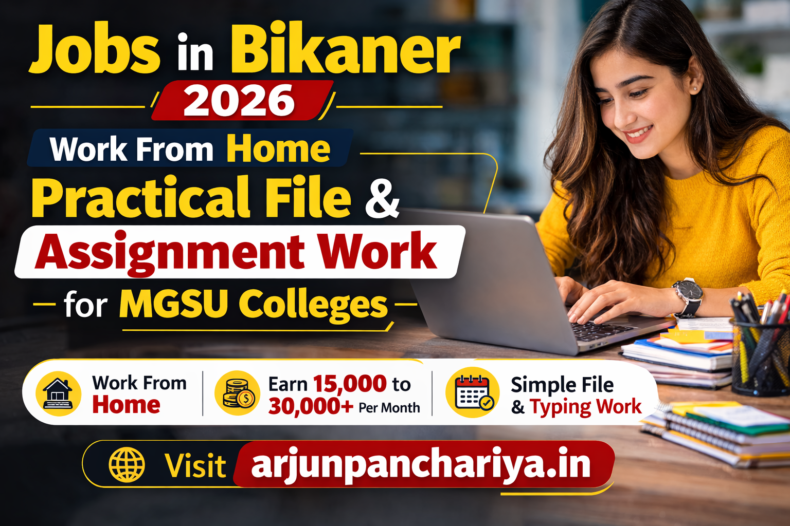 Jobs in Bikaner 2026: Work From Home Practical File & Assignment Work for MGSU Colleges