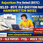 Rajasthan Pre Deled (BSTC 2026) PRE-DELED-BSTC OLD QUESTION PAPERS And Handwritten Notes And Mok test with Test Series